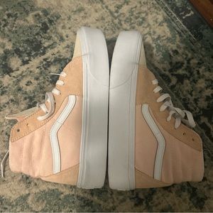 Vans Cream and White High-Top Sneakers